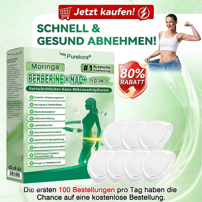 💖𝑶𝒏𝒍𝒊𝒏𝒆-𝑨𝒑𝒐𝒕𝒉𝒆𝒌𝒆💖丨Purelora® Moringa Berberinex NAD+ 10-in-1 Nano-Mikronadel-Patch (Nur einmal täglich, sichtbare Veränderungen in 7 Tagen) ✅ Für Übergewicht, lockere Haut, Diabetes, Schlafapnoe, Gelenkprobleme und mehr