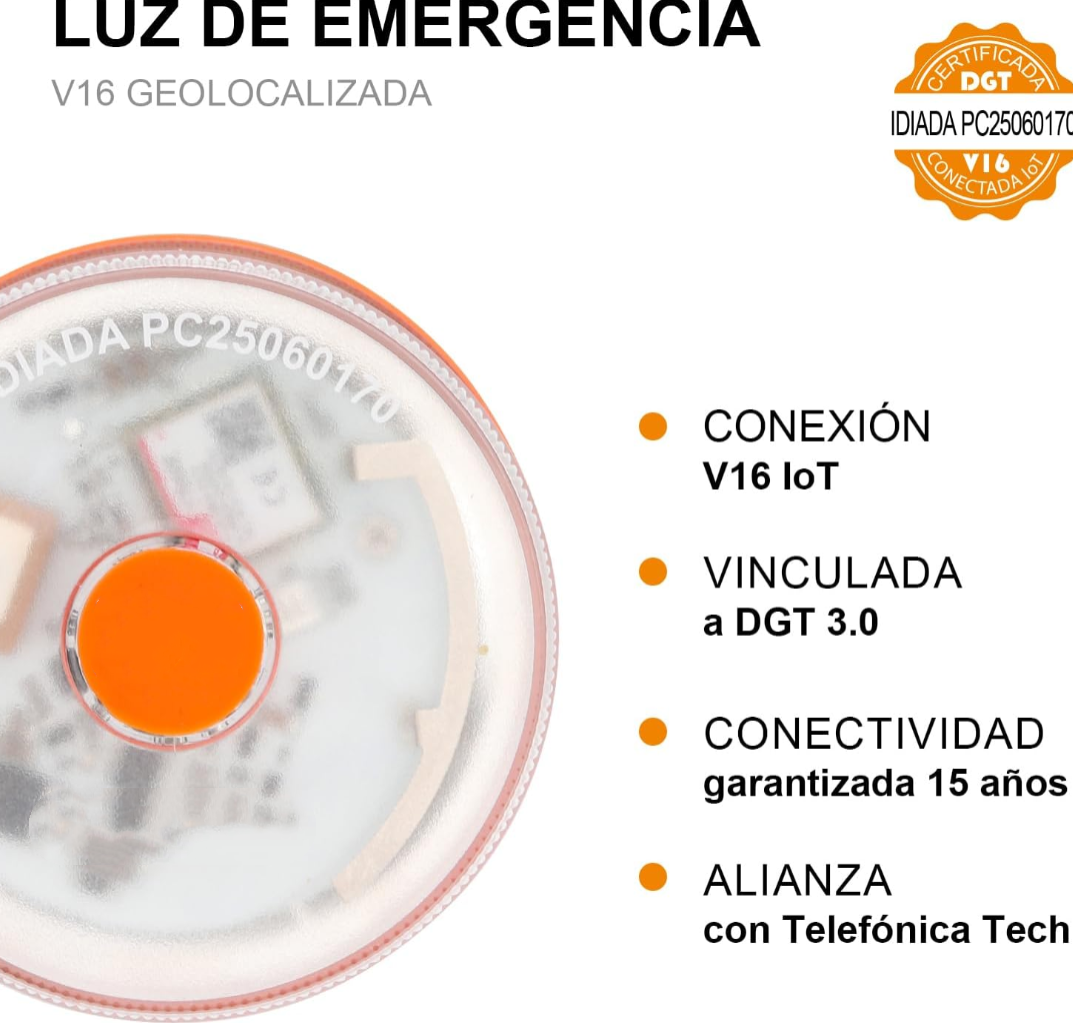 ⭐Recomendación de la DGT⭐Luz de Emergencia V16 DGT 3.0 – Aprobada 2026, Magnética IP54 – Cumple con la Normativa 2026