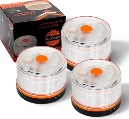 ⭐Recomendación de la DGT⭐Luz de Emergencia V16 DGT 3.0 – Aprobada 2026, Magnética IP54 – Cumple con la Normativa 2026