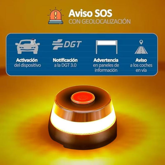⭐⭐Recomendación de la DGT🔥 Baliza de Emergencia V16 3.0 – Aprobada para 2026, Magnética IP54 y conforme a la normativa vigente