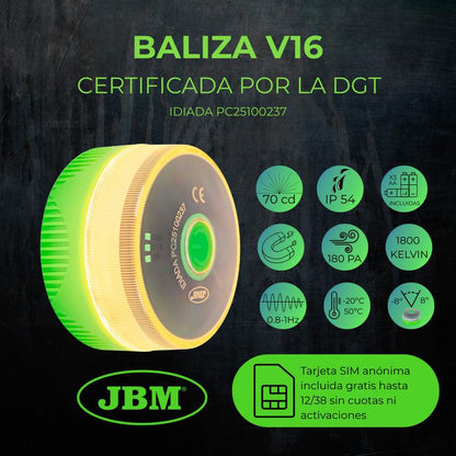 ⭐⭐Especial de Navidad: 80% DE DESCUENTO⭐⭐Baliza V16 | 2ª GENERACION Geolocalización DGT 3.0 | Luz Emergencia Coche Homologado DGT | SIM y Datos Pagados hasta 2038
