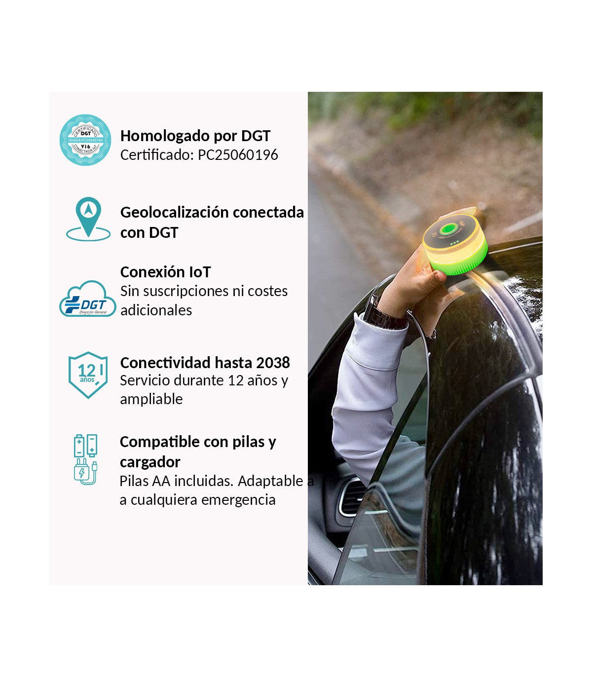 ⭐⭐Especial de Navidad: 80% DE DESCUENTO⭐⭐Baliza V16 | 2ª GENERACION Geolocalización DGT 3.0 | Luz Emergencia Coche Homologado DGT | SIM y Datos Pagados hasta 2038